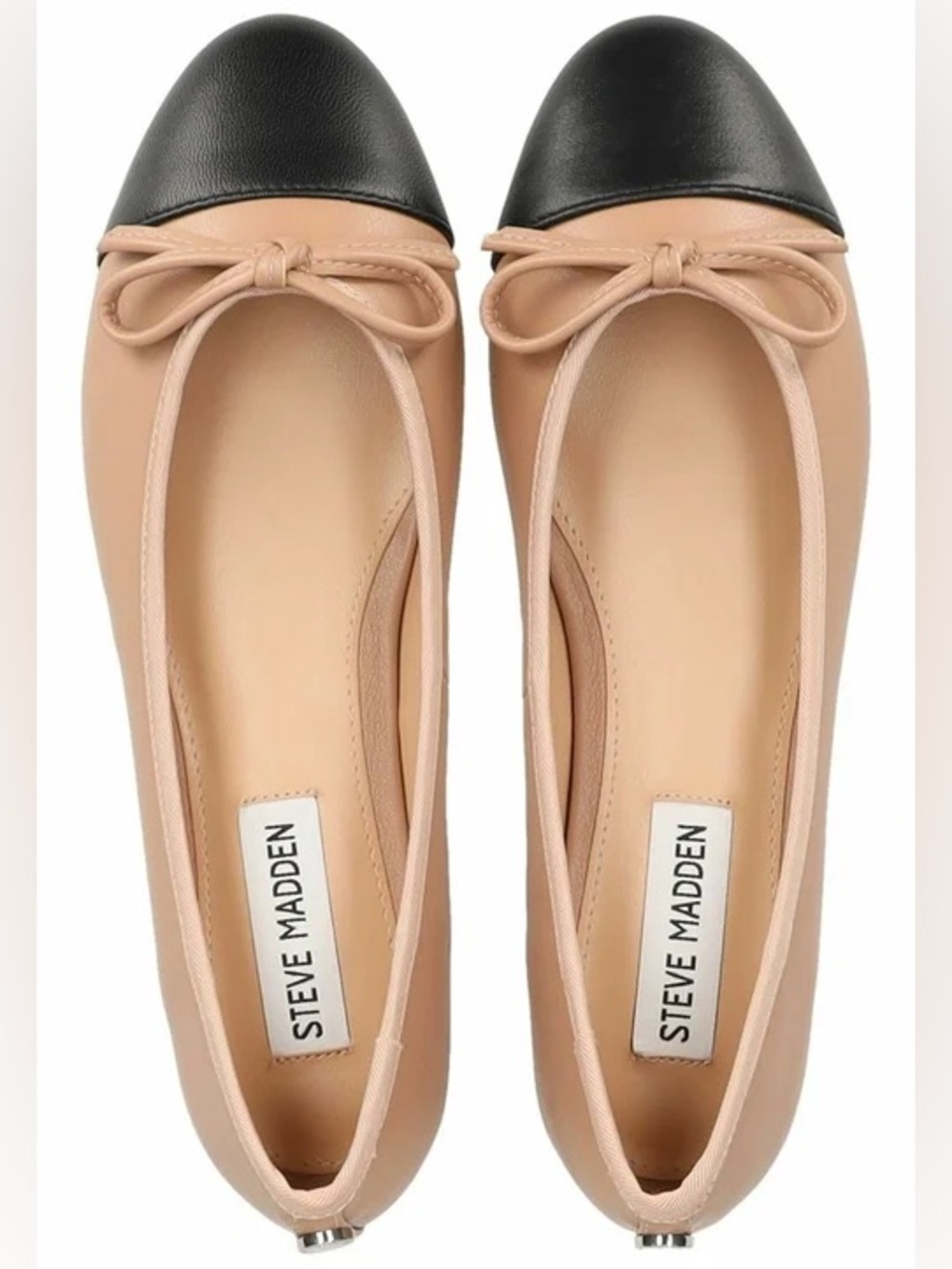Steve Madden Ellison Two-Tone Nude and Black Ballet Flats 10